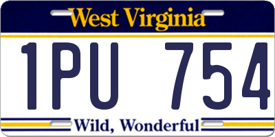 WV license plate 1PU754