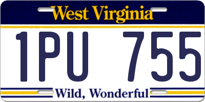 WV license plate 1PU755