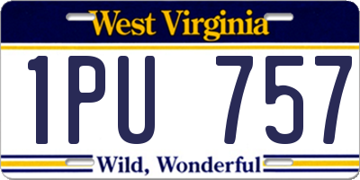 WV license plate 1PU757