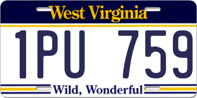 WV license plate 1PU759