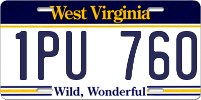 WV license plate 1PU760
