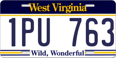WV license plate 1PU763