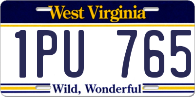 WV license plate 1PU765