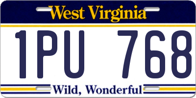 WV license plate 1PU768