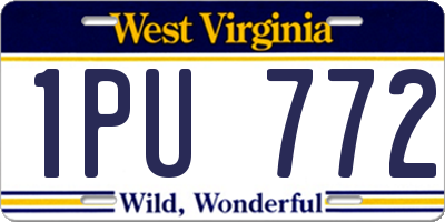 WV license plate 1PU772