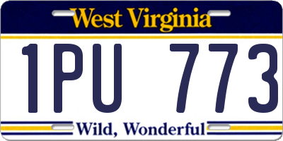 WV license plate 1PU773