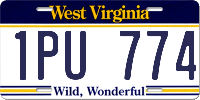 WV license plate 1PU774