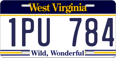 WV license plate 1PU784