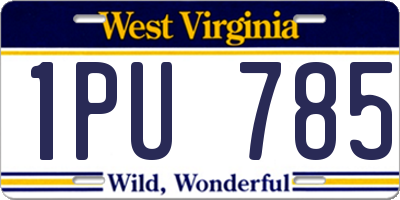 WV license plate 1PU785