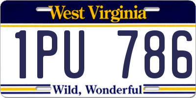 WV license plate 1PU786