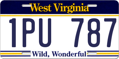 WV license plate 1PU787