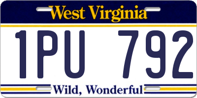 WV license plate 1PU792