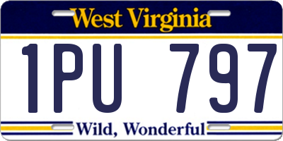 WV license plate 1PU797