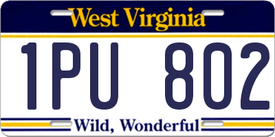 WV license plate 1PU802