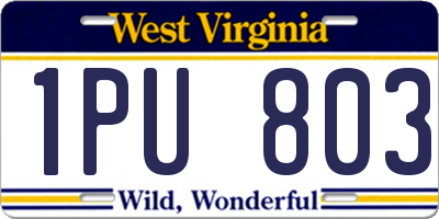 WV license plate 1PU803