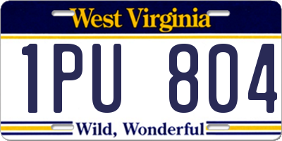 WV license plate 1PU804