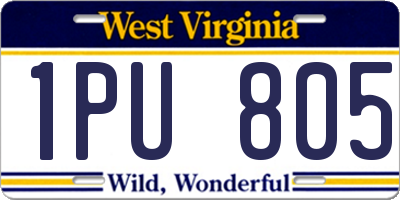 WV license plate 1PU805