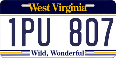 WV license plate 1PU807