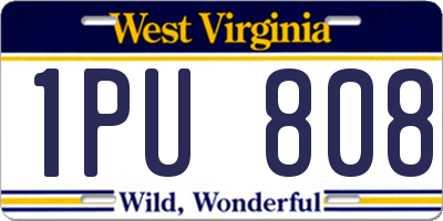 WV license plate 1PU808