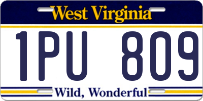 WV license plate 1PU809