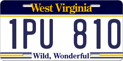 WV license plate 1PU810