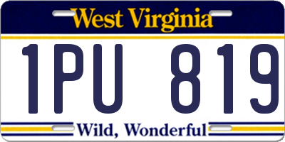 WV license plate 1PU819