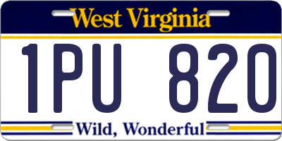 WV license plate 1PU820