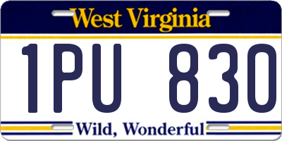 WV license plate 1PU830