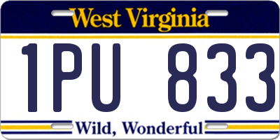 WV license plate 1PU833