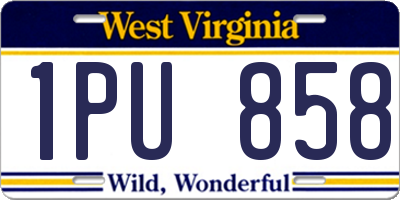WV license plate 1PU858