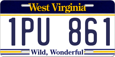 WV license plate 1PU861