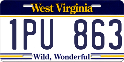 WV license plate 1PU863