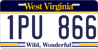 WV license plate 1PU866