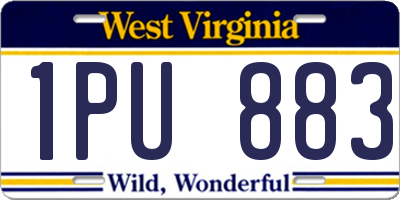 WV license plate 1PU883