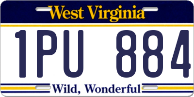 WV license plate 1PU884