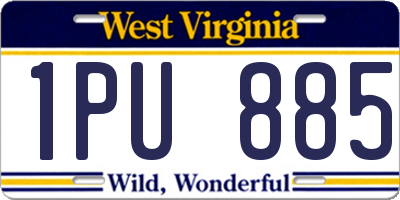 WV license plate 1PU885
