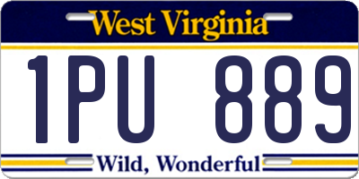 WV license plate 1PU889