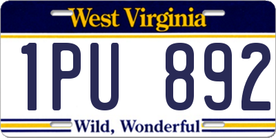WV license plate 1PU892