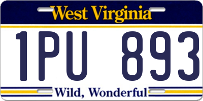 WV license plate 1PU893