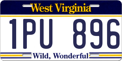 WV license plate 1PU896