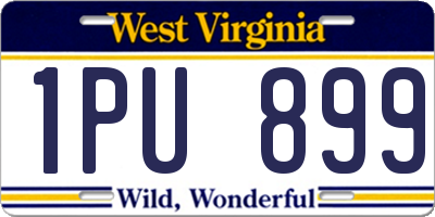 WV license plate 1PU899