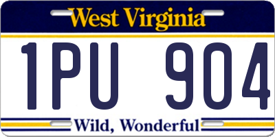 WV license plate 1PU904