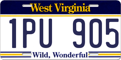 WV license plate 1PU905