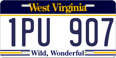 WV license plate 1PU907