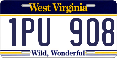 WV license plate 1PU908