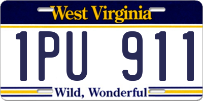 WV license plate 1PU911