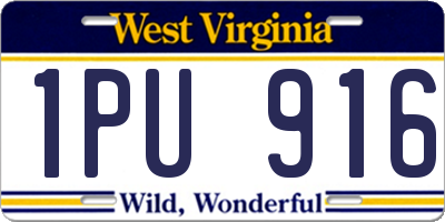 WV license plate 1PU916