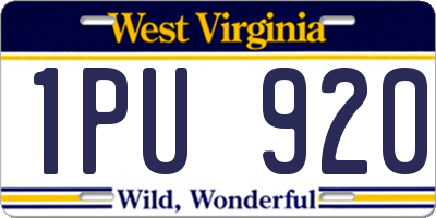 WV license plate 1PU920