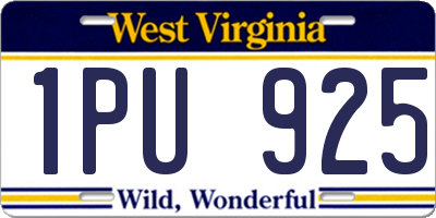 WV license plate 1PU925