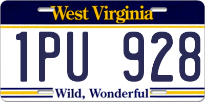 WV license plate 1PU928